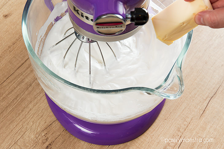 Adding butter to meringue, Pastry Maestra