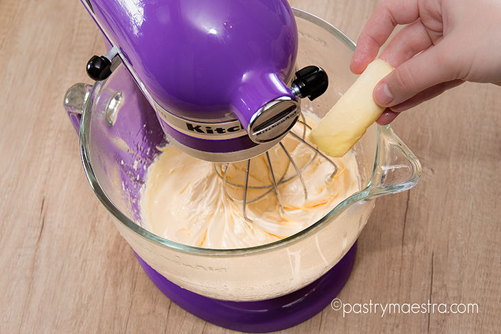 Adding butter to pate a bombe, Pastry Maestra