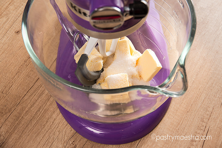 Shortcrust Pastry-butter and sugar in a mixer,Pastry Maestra