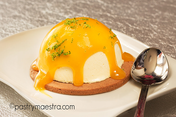 Passion Fruit Semifreddo Half Spheres, Pastry Maestra