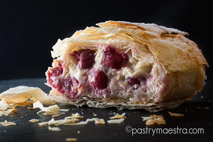 Cream Cheese and Sour Cherry Strudel, Pastry Maestra