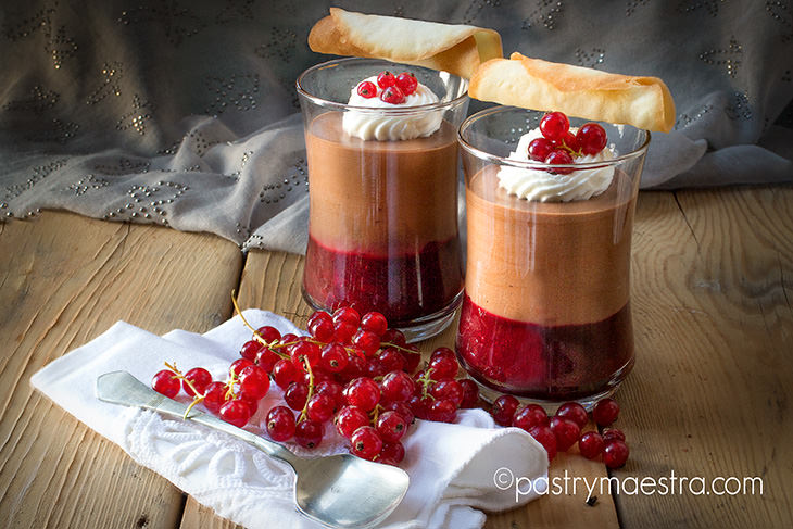 Chocolate parfait and sour cherry sauce chef Tereza Alabanda Pastry Maestra