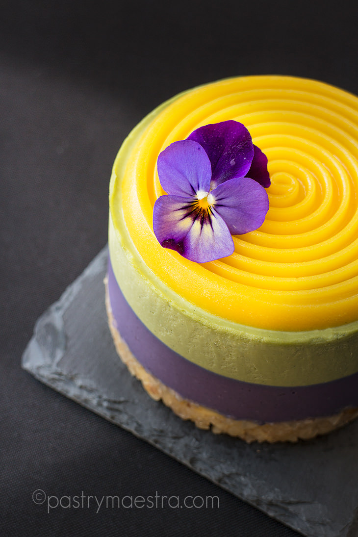 Blueberry, Matcha and Passion Fruit Mini Cakes, Pastry Maestra