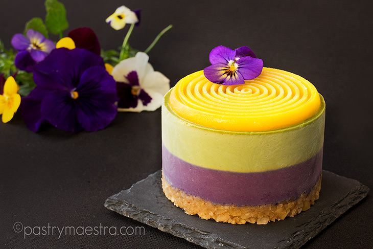 Blueberry, Matcha and Passion Fruit Mini Cakes, Pastry Maestra