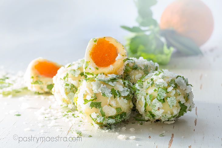 White Chocolate, Orange and Mint Truffles, Pastry Maestra