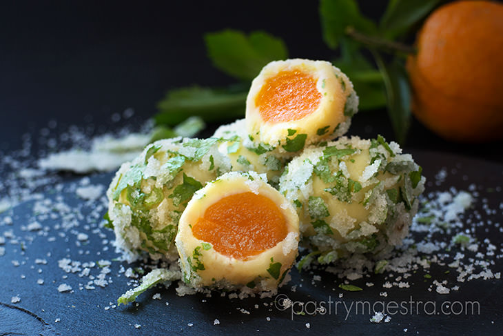 White Chocolate, Orange and Mint Truffles, Pastry Maestra