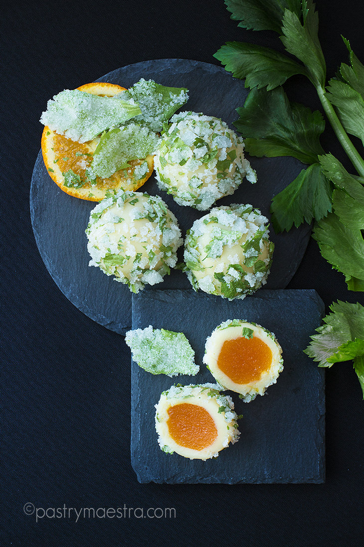 White Chocolate, Orange and Mint Truffles, Pastry Maestra