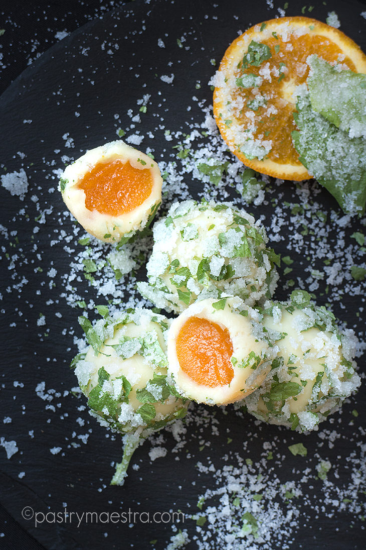 White Chocolate, Orange and Mint Truffles, Pastry Maestra