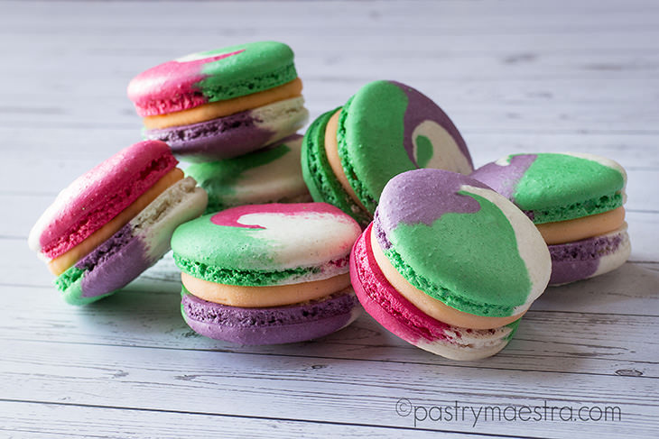 Mango and White Chocolate Colorful Macarons, Pastry Maestra