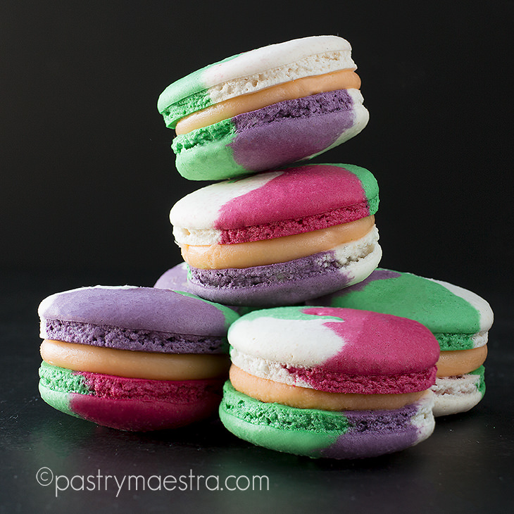 Mango and White Chocolate Colorful Macarons, Pastry Maestra