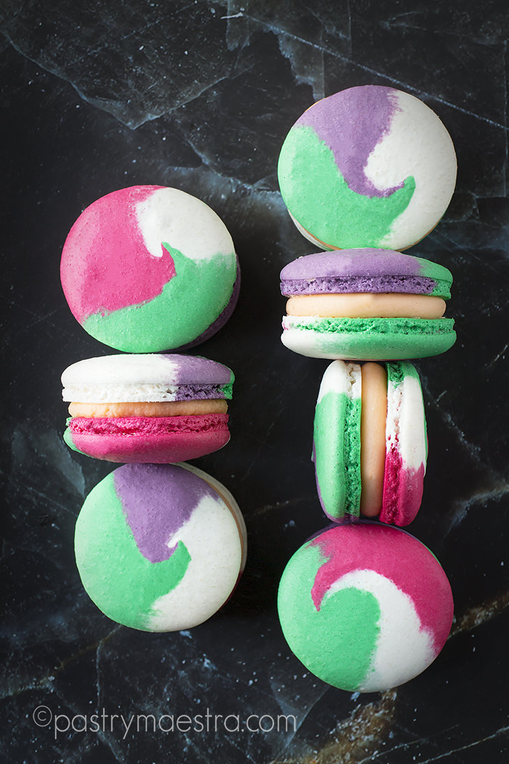 Mango and White Chocolate Colorful Macarons, Pastry Maestra