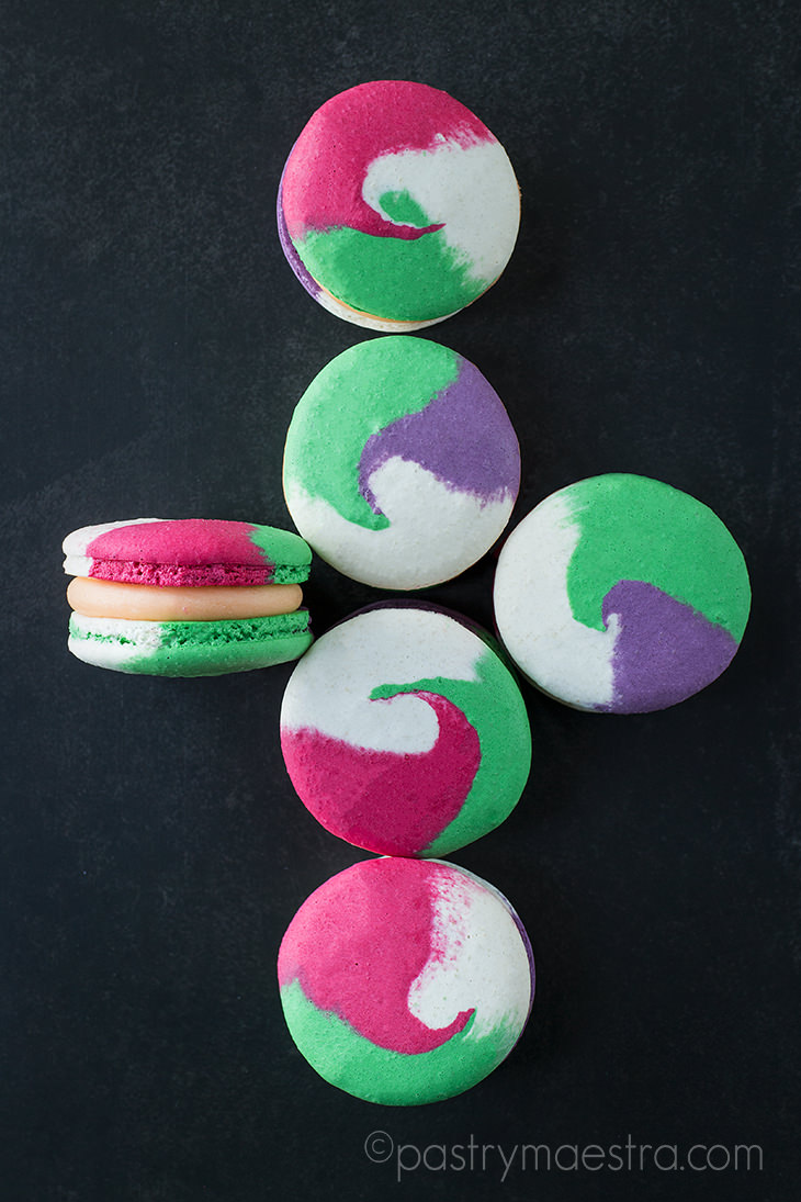 Mango and White Chocolate Colorful Macarons, Pastry Maestra