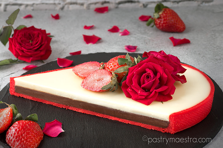 Valentines Day Chocolate and Coconut Heart Shaped Tart, Pastry Maestra