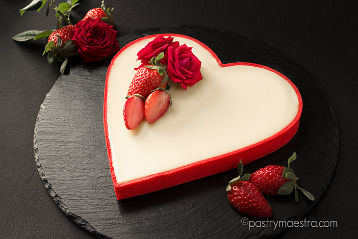 Valentines Day Chocolate and Coconut Heart Shaped Tart, Pastry Maestra