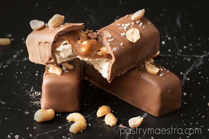 Chocolate, Nougat, Caramel and Peanut Bars, Pastry Maestra