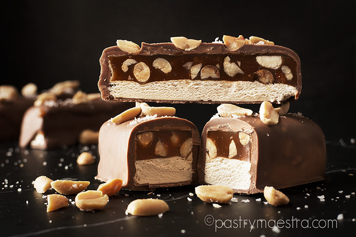 Chocolate, Nougat, Caramel and Peanut Bars, Pastry Maestra