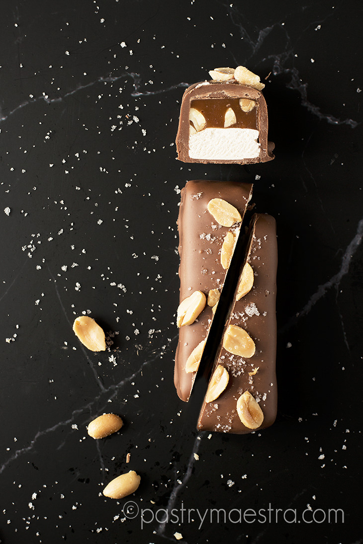 Chocolate, Nougat, Caramel and Peanut Bars, Pastry Maestra