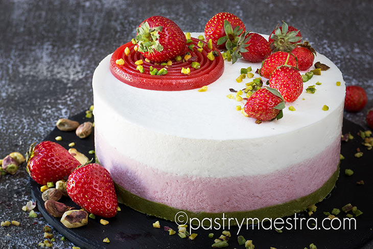Light Strawberry and Yogurt Mousse Cake, Pastry Maestra
