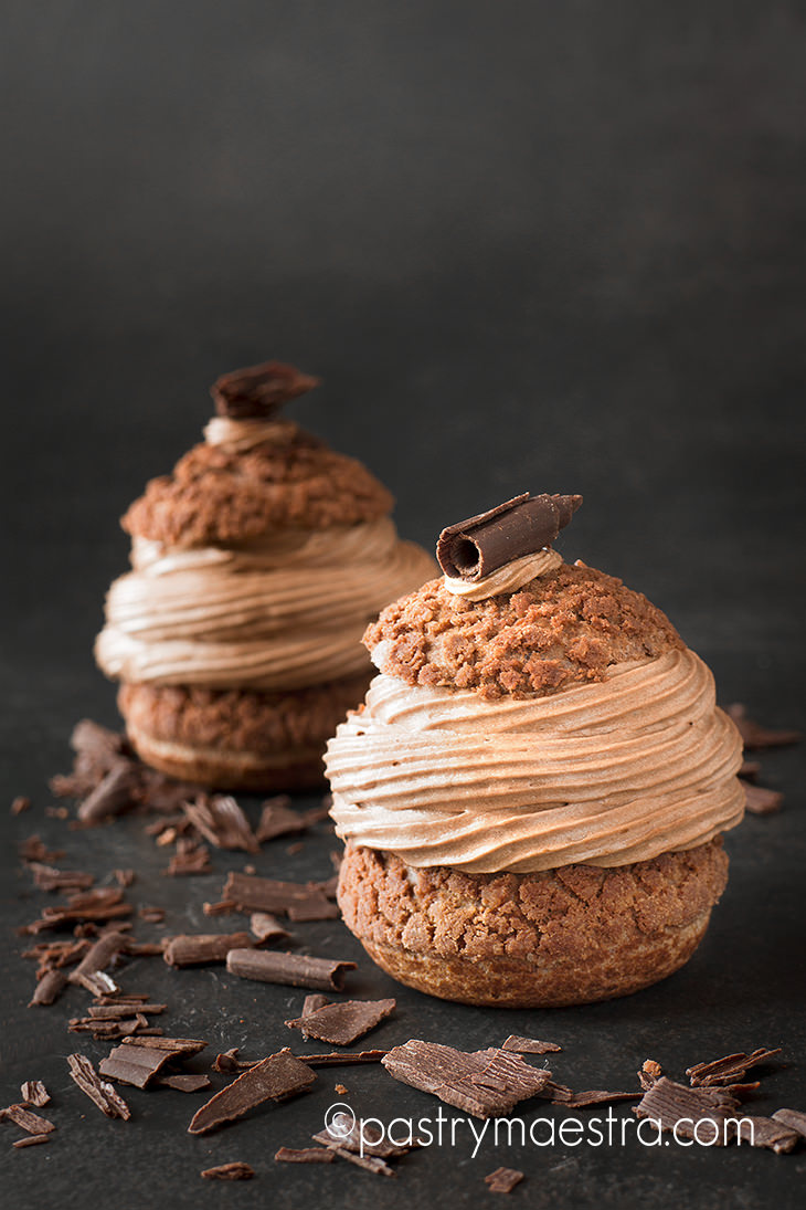 Triple Chocolate Cream Puffs (Choux Craquelin), Pastry Maestra