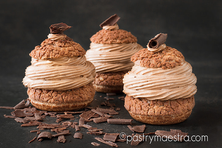 Triple Chocolate Cream Puffs (Choux Craquelin), Pastry Maestra