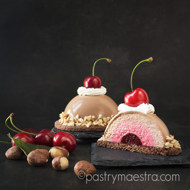 Chocolate and Cherry Half Spheres, Pastry Maestra